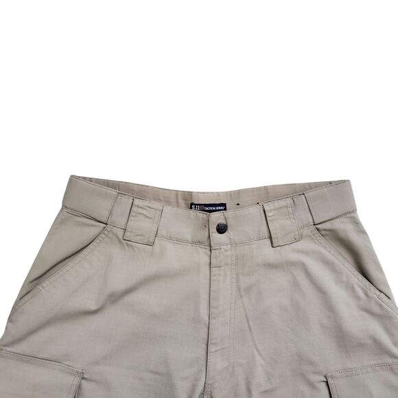 5.11 Tactical Cargo Pants Mens Large 35-39x30 Khaki Ripstop Double Knee - Picture 4 of 11